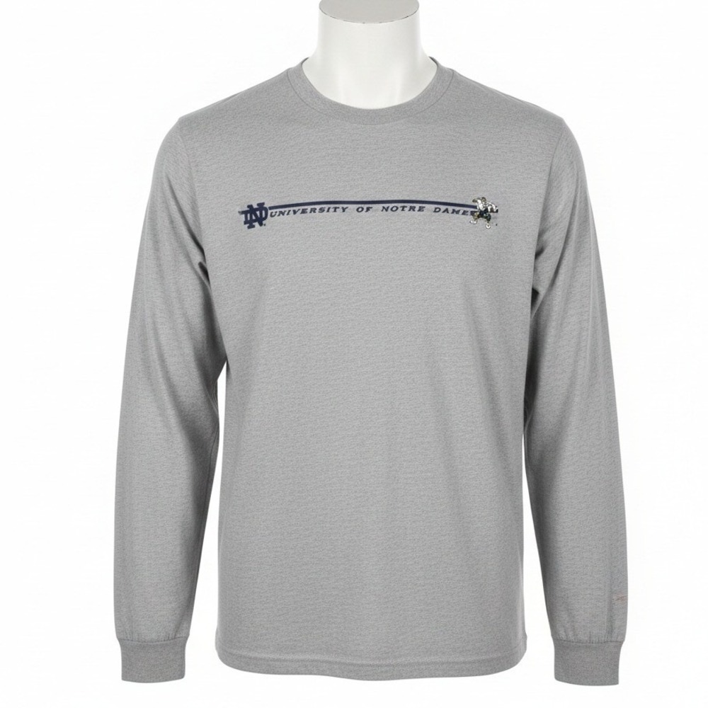 Notre Dame Shirt Mens Medium Gray Jansport Streetwear Casual Neutral Vintage Y2K